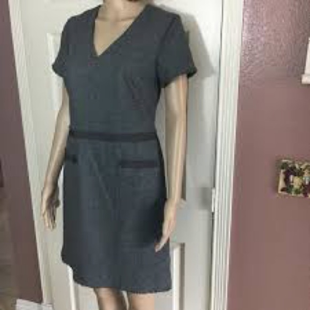 Banana Republic Gray Wool Blend Sheath Dress Short Sleeve PETITE 6 P - Picture 1 of 11